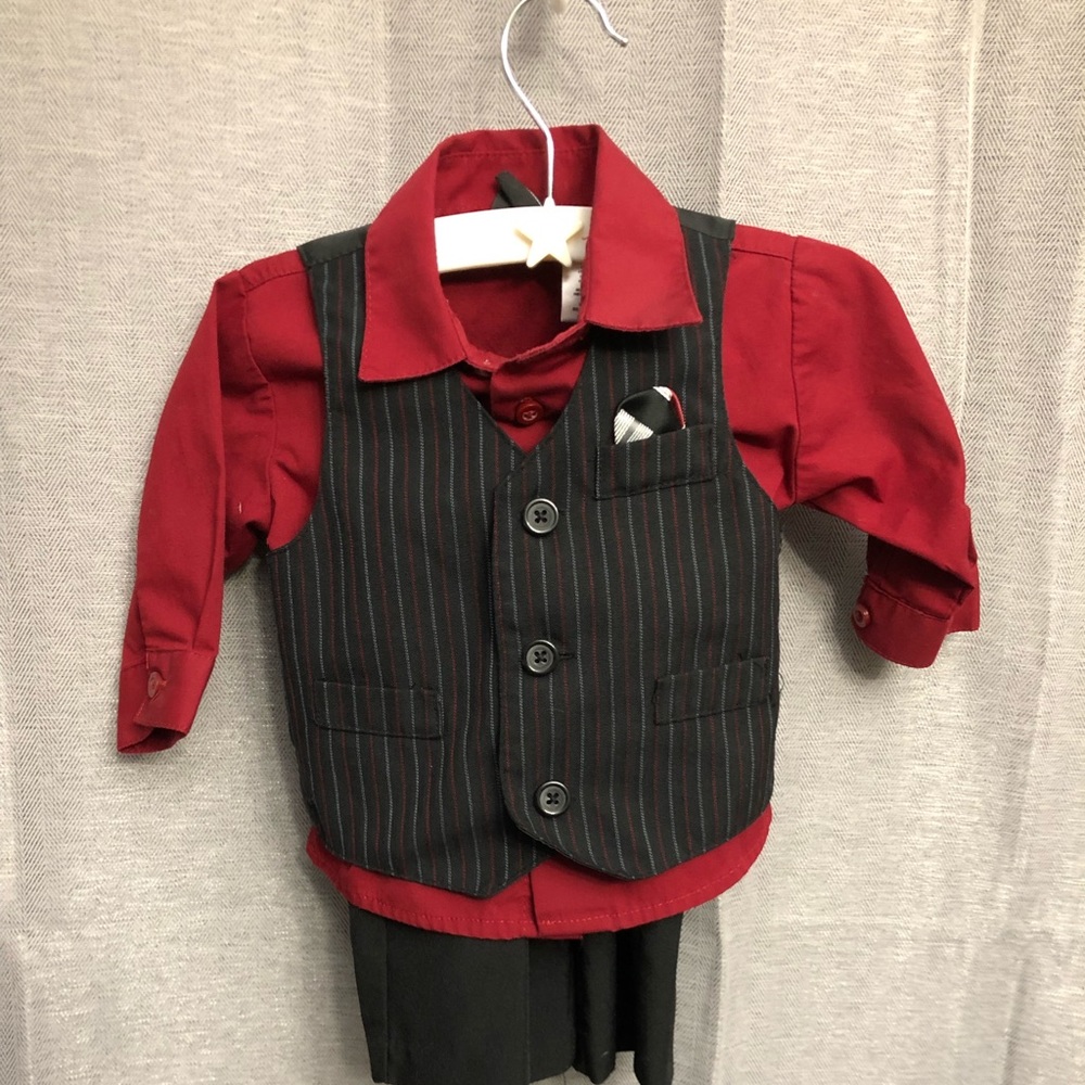 Baby formal shirt, vest, pants set